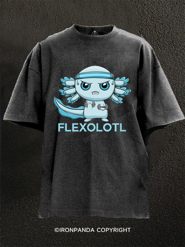 Flexolotl Axolotl Weightlifting Washed Gym Shirt