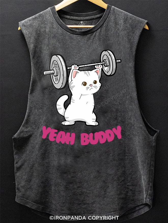 Yeah Buddy cat SCOOP BOTTOM COTTON TANK