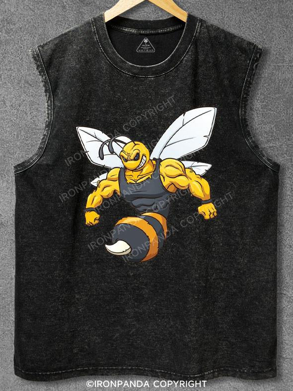 muscle wasp Washed Gym Tank