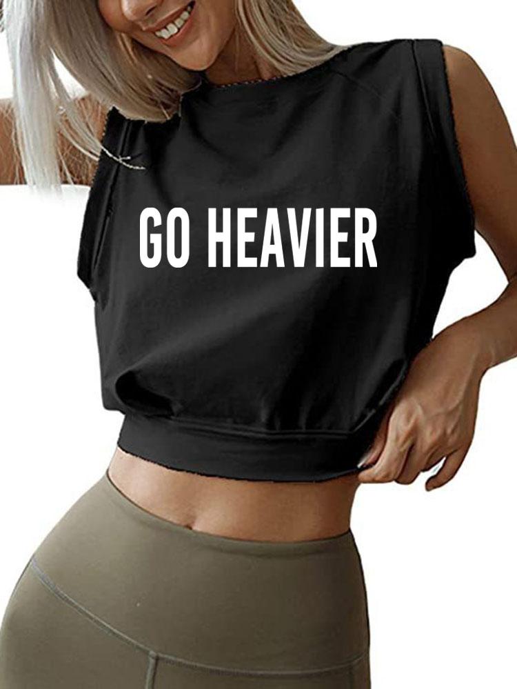 GO HEAVIER SLEEVELESS CROP TOPS