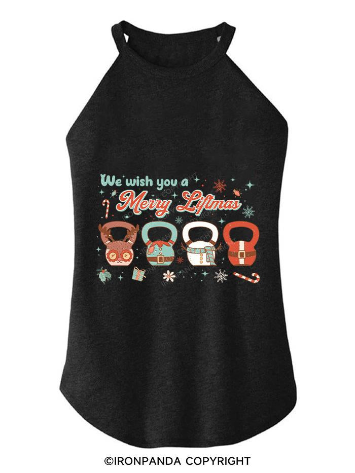 WE WISH YOU A MERRY LIFTMAS TRI ROCKER COTTON TANK