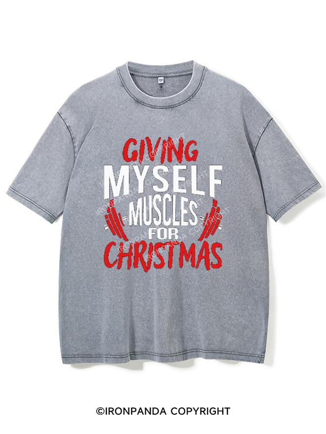 GIVING MYSELF MUSCLES FOR CHRISTMAS VINTAGE GYM SHIRT