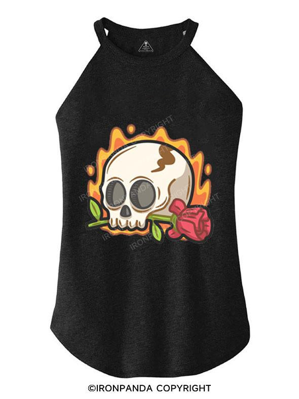 SKELETON FLOWER FIRE TRI ROCKER COTTON TANK