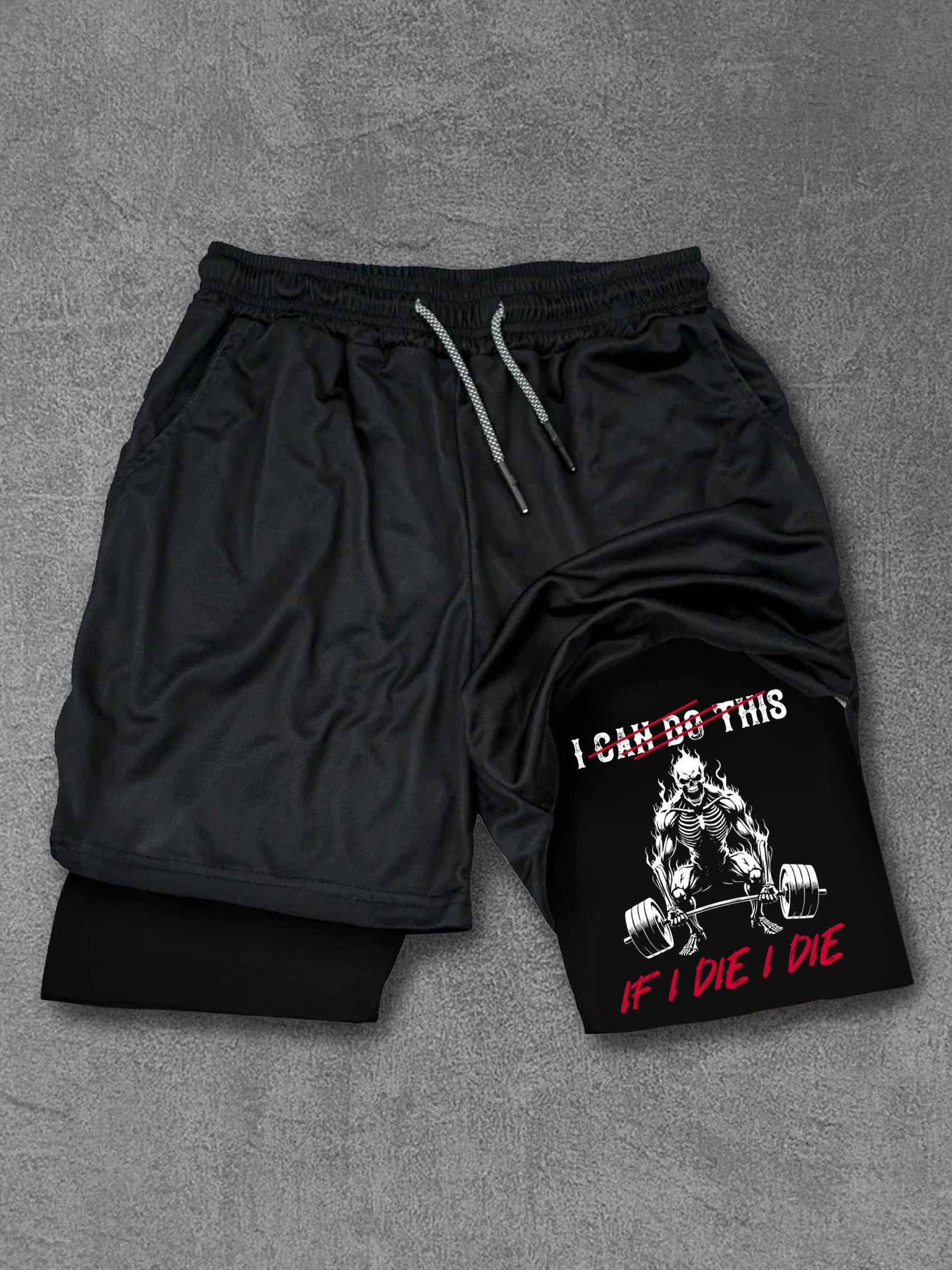 If I Die I Die Skeleton Performance Training Shorts