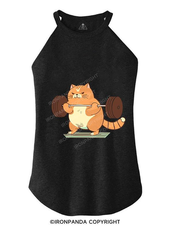 Cat Weightlifting TRI ROCKER COTTON TANK