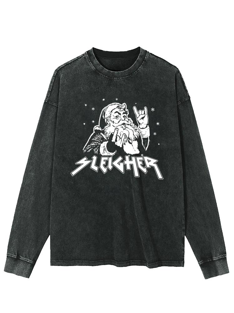 SLEIGHER SANTA CLAUS Washed Long Sleeve Shirt