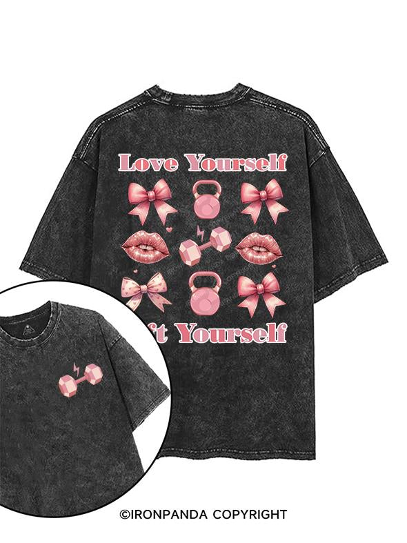 LOVE YOURSELF LIFT YOURSELF printed Gym Shirt