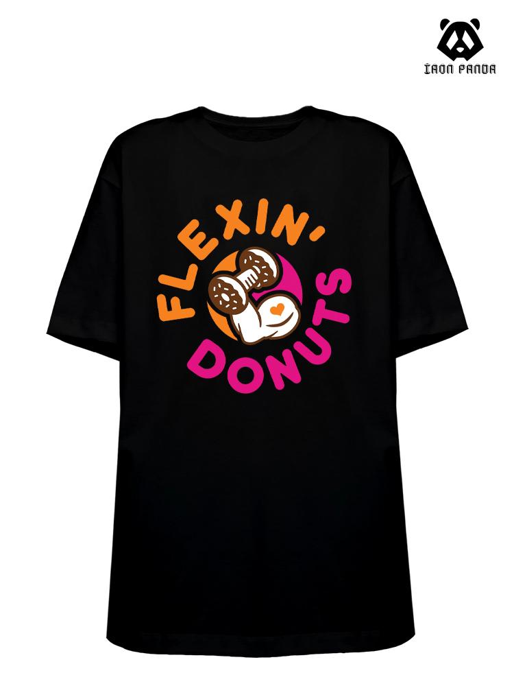 FLEXIN DONUTS Loose fit cotton  Gym T-shirt