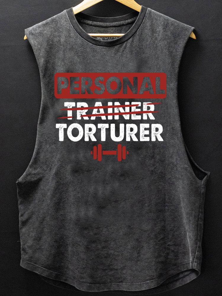 personal trainer torturer SCOOP BOTTOM COTTON TANK