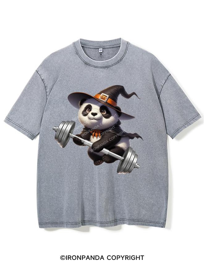 HALLOWEEN LIFTING PANDA VINTAGE GYM SHIRT