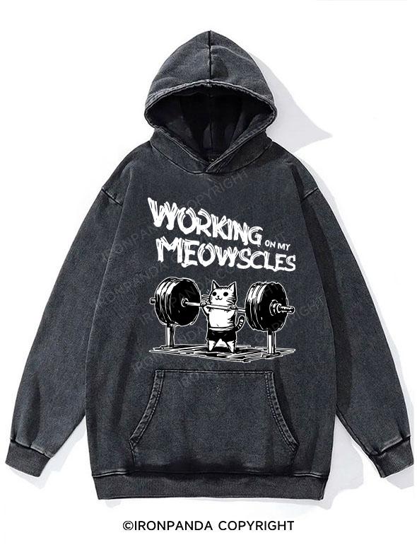 Working on My Meowscles Washed Gym Hoodie