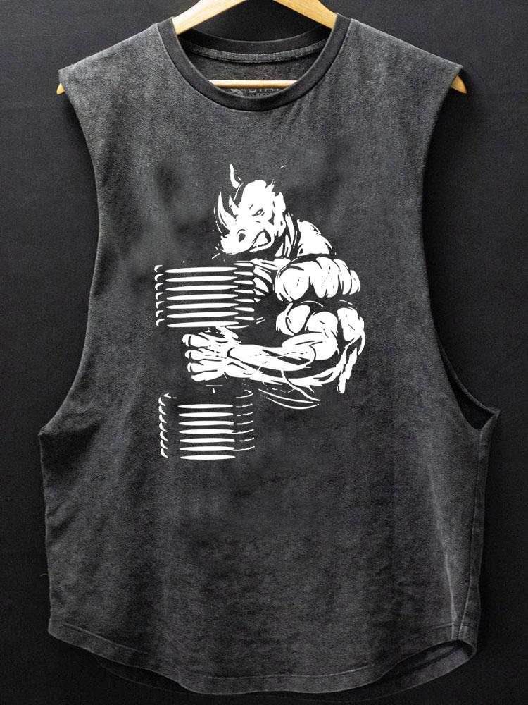 muscular rhino SCOOP BOTTOM COTTON TANK