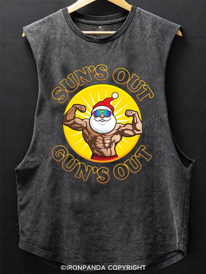 Sun's Out Gun's Out Santa SCOOP BOTTOM COTTON TANK