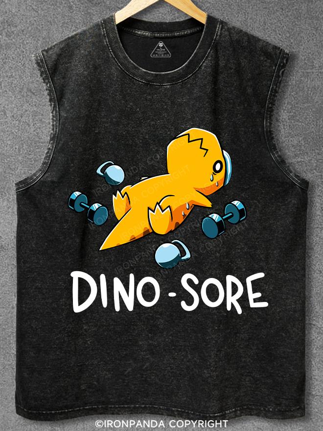 DINO SORE Washed Gym Tank