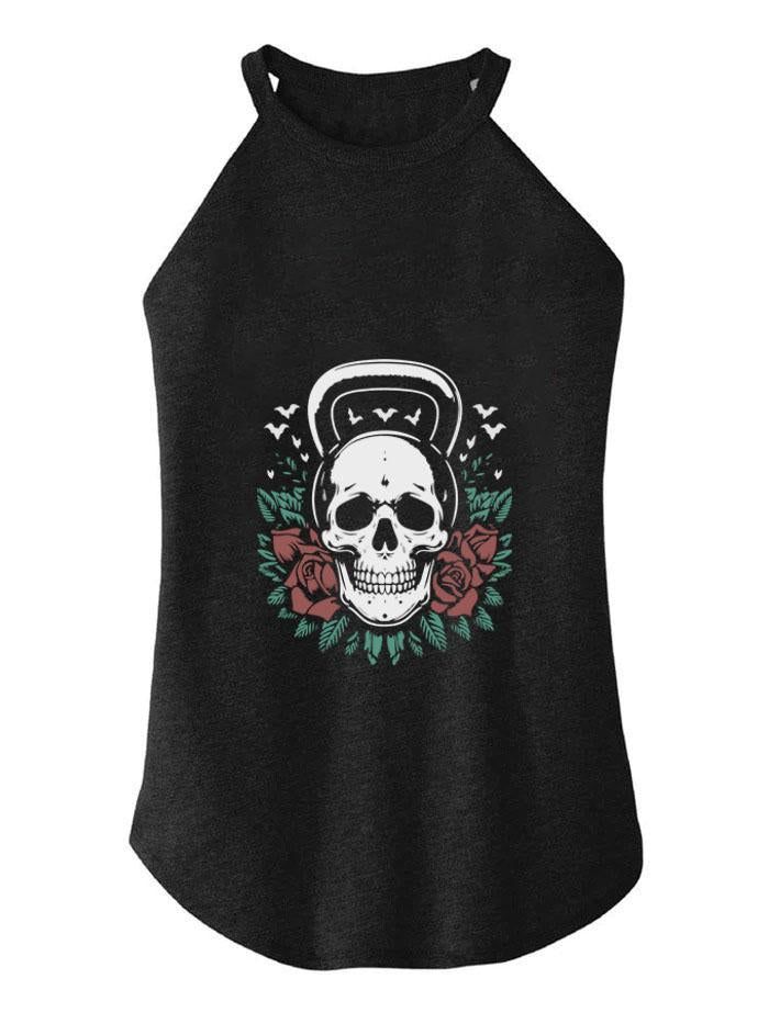 SKELETON KETTLEBELL ROCKER COTTON TANK