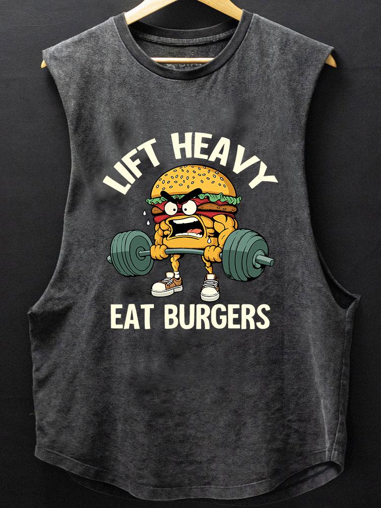 lift heavy eat burgers BOTTOM COTTON TANK