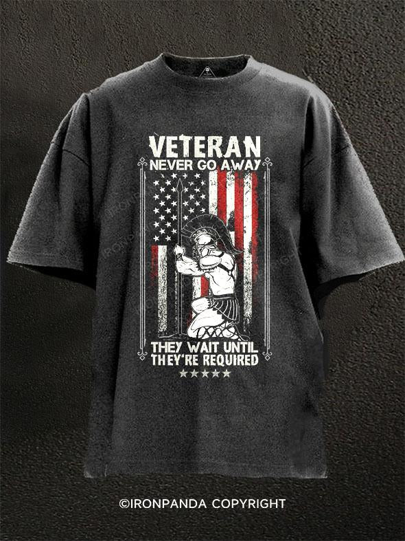 VETERAN NEVER GO AWAY THEY WAIT UNTIL THEY'RE REQUIRED Washed Gym Shirt