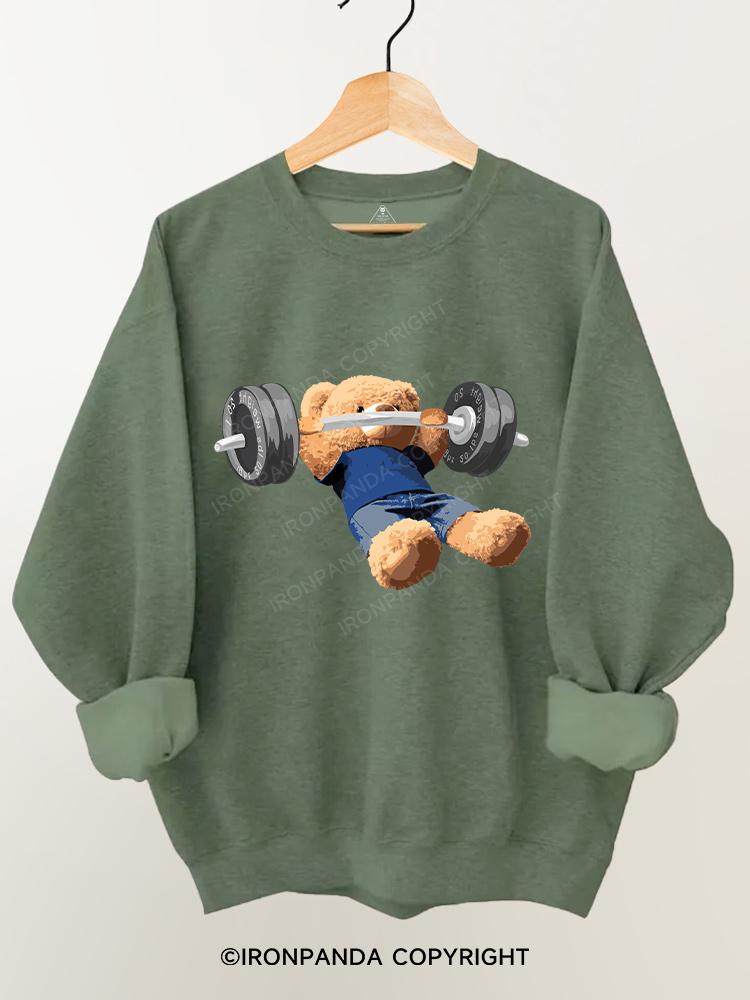 Teddy bear bench press Gym Sweatshirt