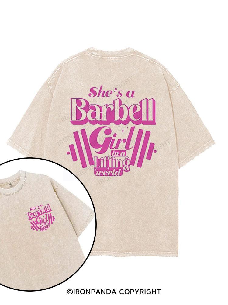 Barbell Gym Girl printed Gym Shirt