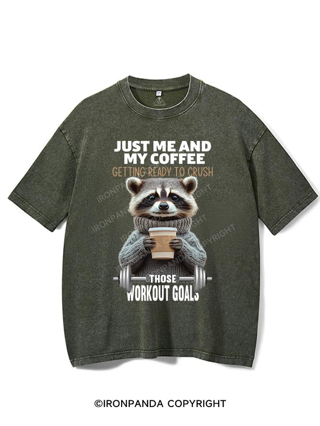 JUST ME AND MY COFFEE VINTAGE GYM SHIRT