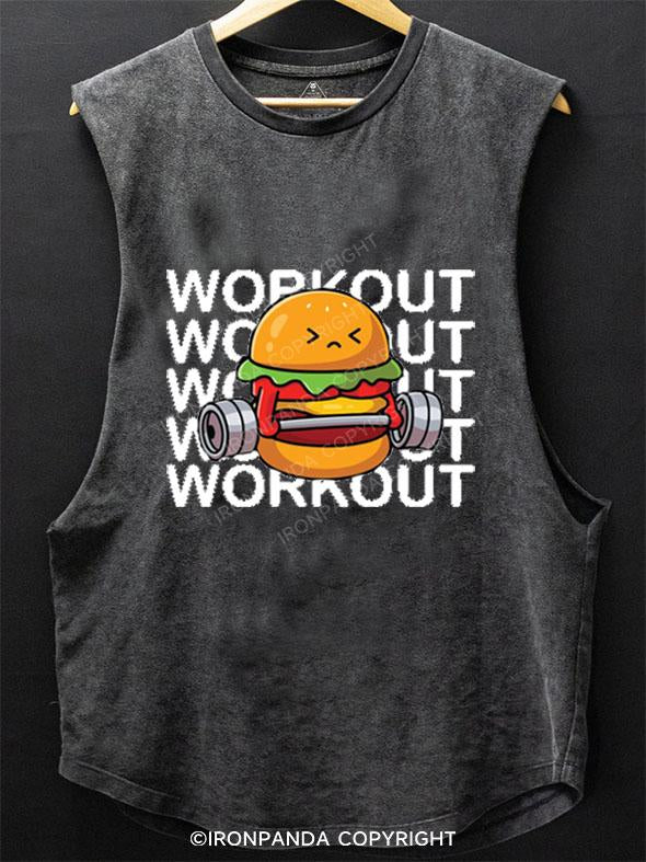 WORKOUT HAMBURGER SCOOP BOTTOM COTTON TANK