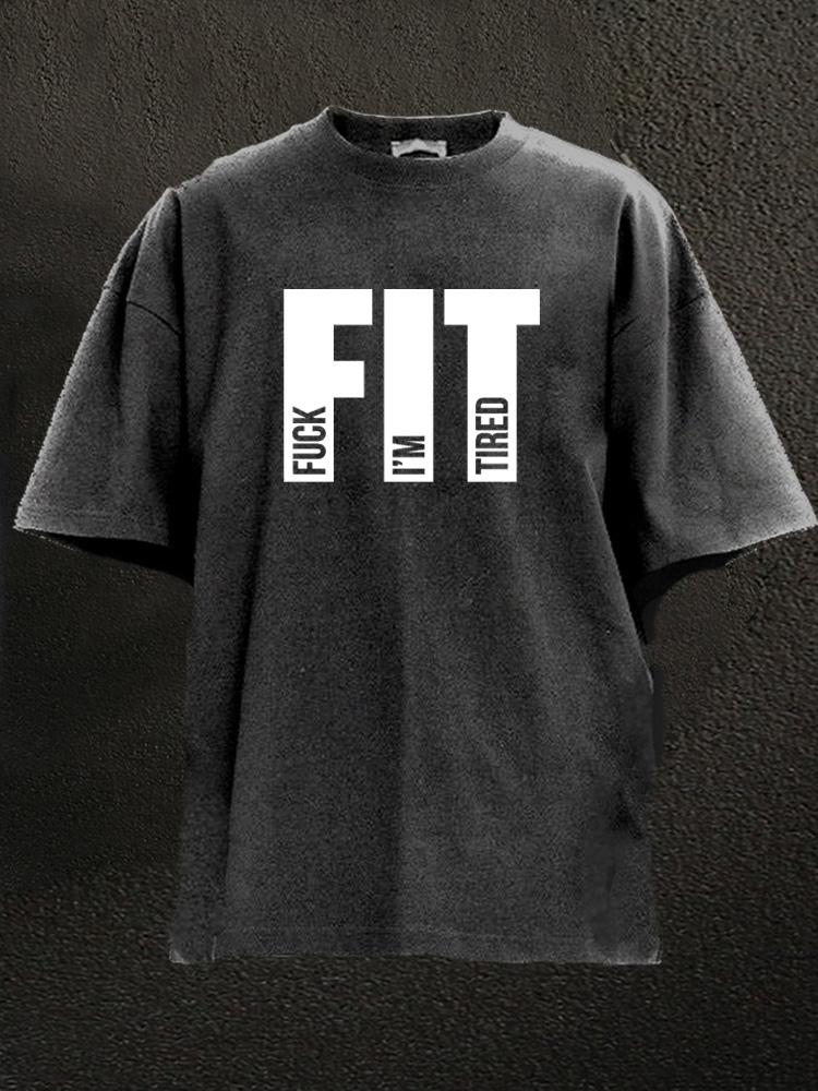 funny fit Washed Gym Shirt