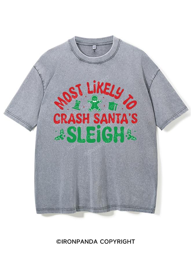 MOST LIKELY TO CRASH SANTA'S SLEIGH VINTAGE GYM SHIRT