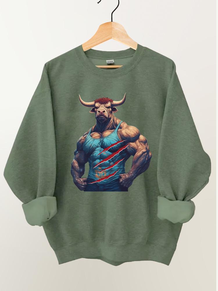 muscle tauren Vintage Gym Sweatshirt