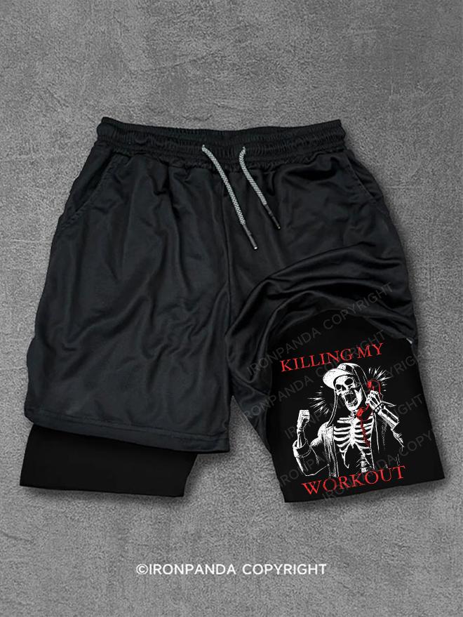 killing my workout skeleton Performance Training Shorts