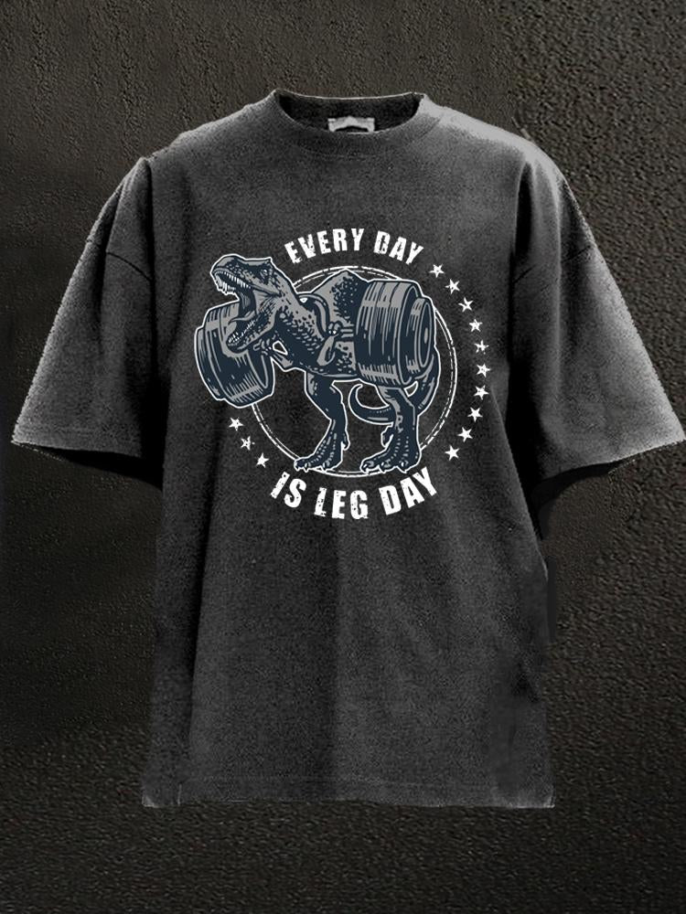 Every Day Is Leg Day Washed Gym Shirt