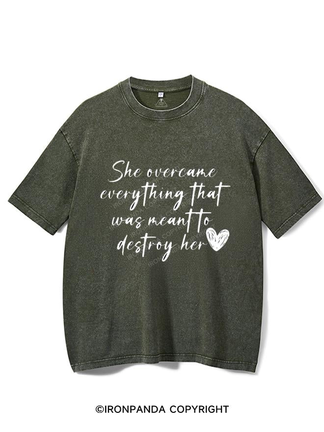 SHE OVERCAME EVERYTHING  VINTAGE GYM SHIRT