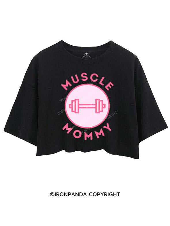 MUSCLE MOMMY PINK CROP TOPS