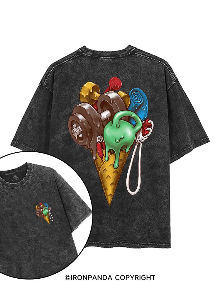 Ice Cream Workout printed Gym Shirt