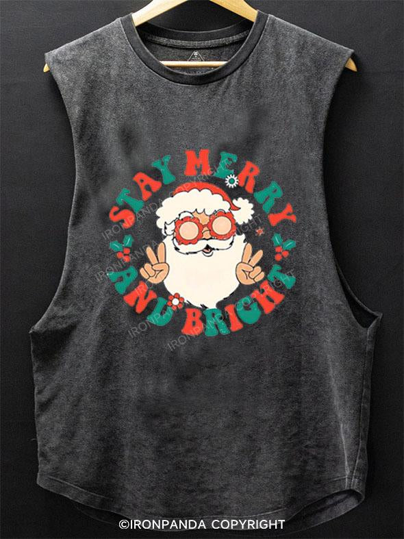 STAY MERRY AND BRIGHT SCOOP BOTTOM COTTON TANK