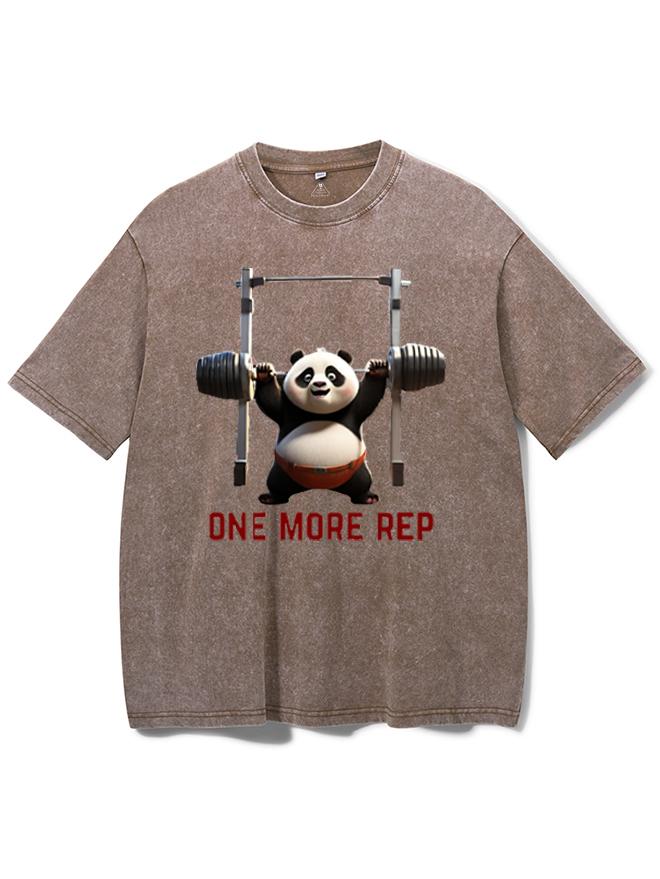 fitness panda doing one more rep Washed Gym Shirt