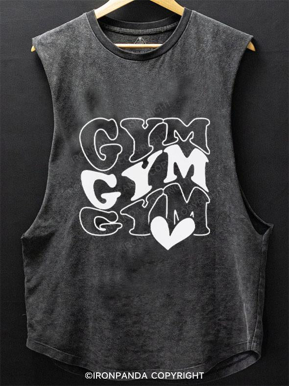 GYM GYM GYM LOVE SCOOP BOTTOM COTTON TANK