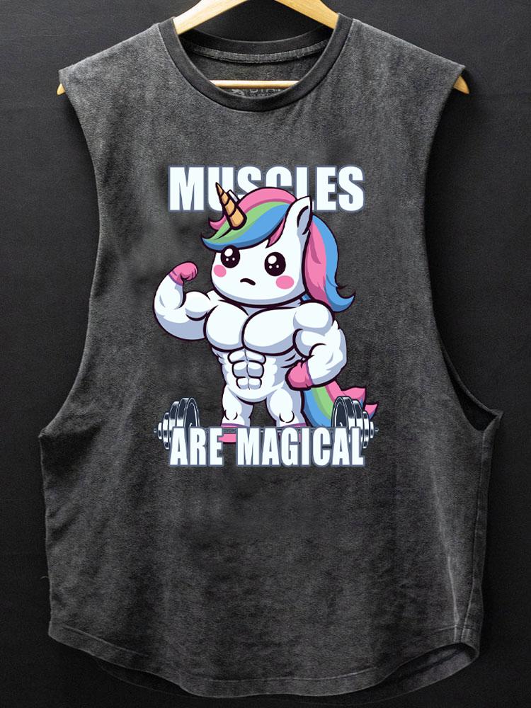 muscles are magical SCOOP BOTTOM COTTON TANK