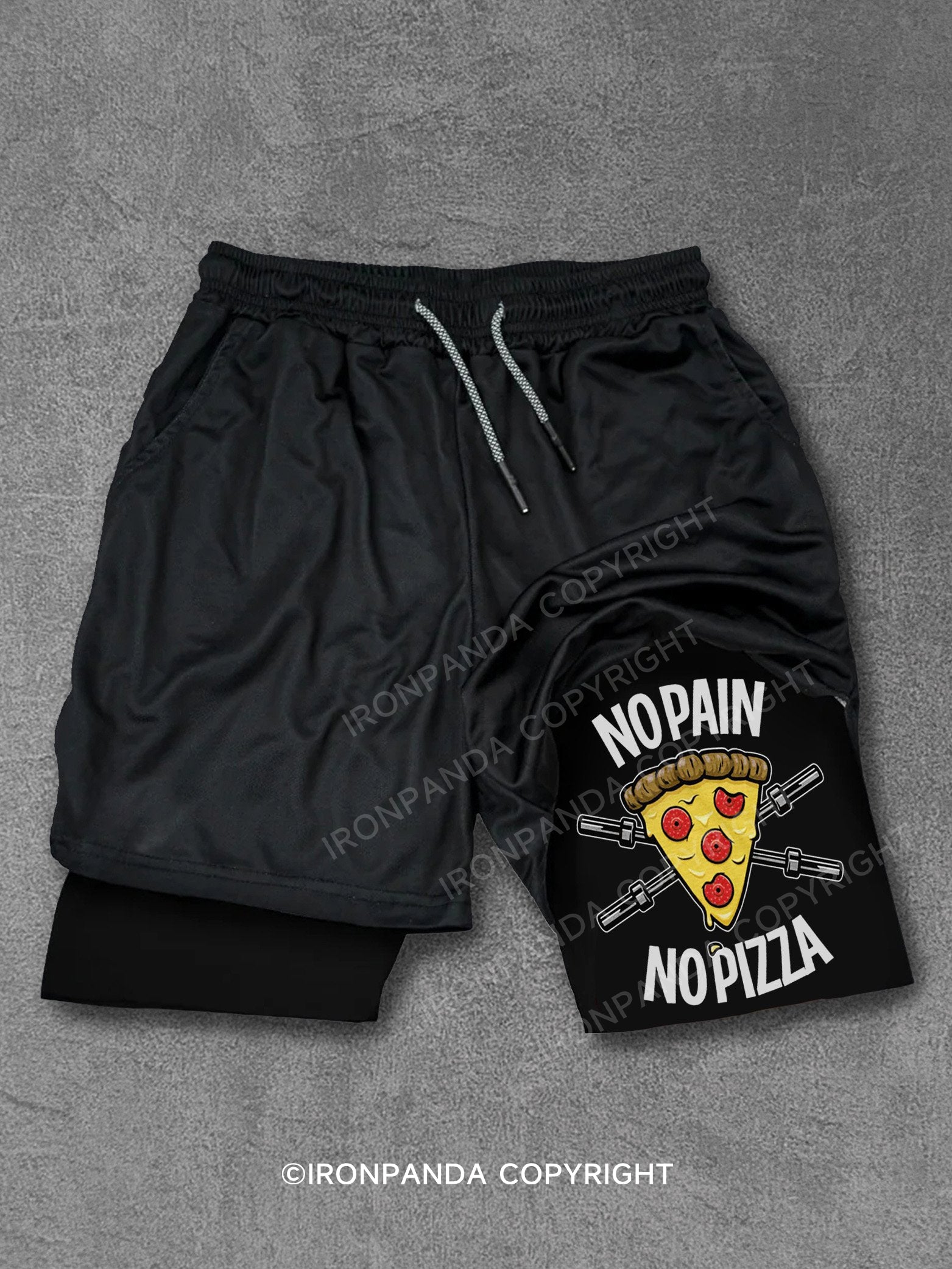 no pain no pizza Performance Training Shorts