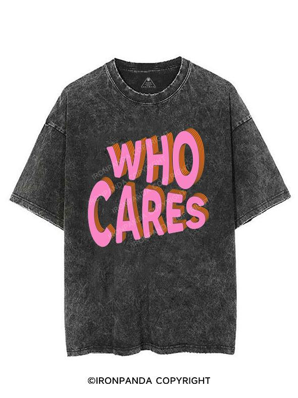 WHO CARES VINTAGE GYM SHIRT