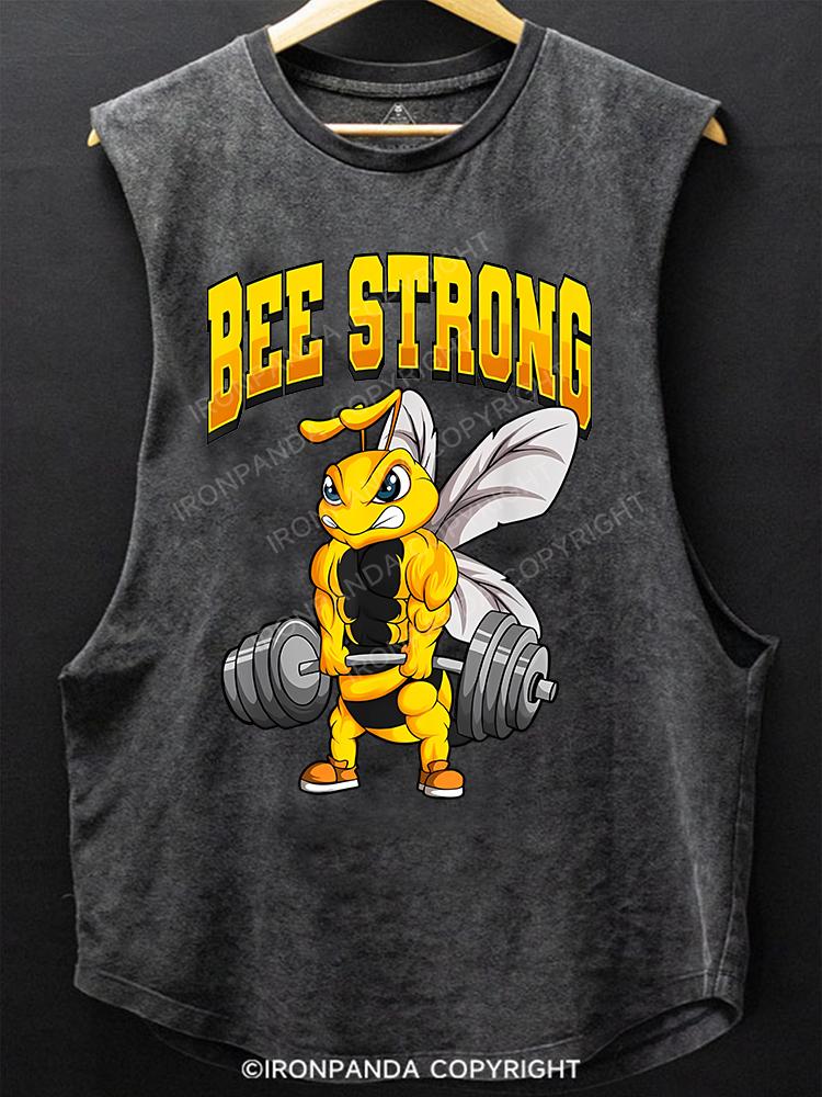 BEE STRONG SCOOP BOTTOM COTTON TANK