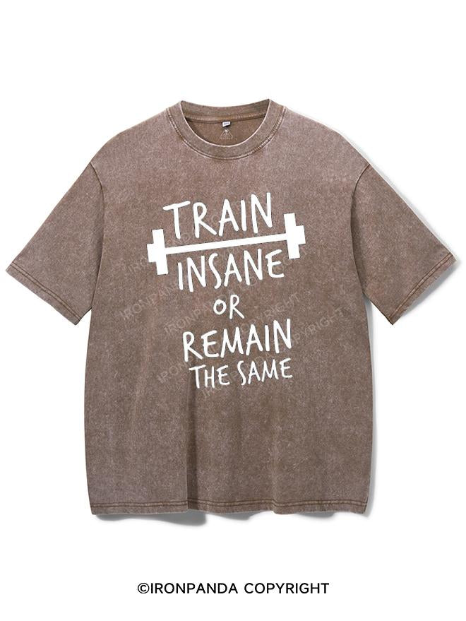 TRAIN INSANE OR REMAIN THE SAME VINTAGE GYM SHIRT