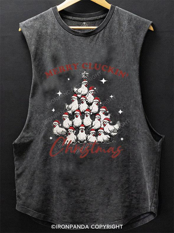 MERRY CLUCKIN' CHRISTMAS SCOOP BOTTOM COTTON TANK