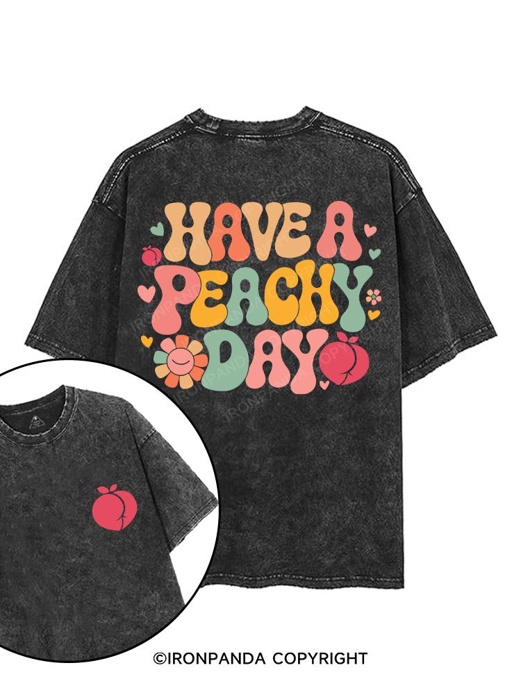 HAVE A PEACHY DAY printed Gym Shirt