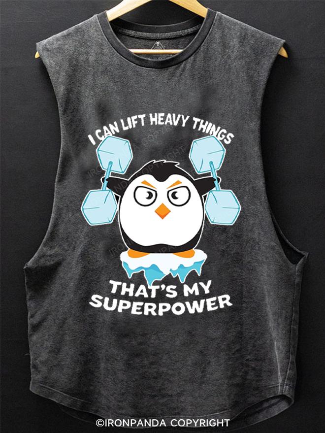 lift heavy things penguin SCOOP BOTTOM COTTON TANK