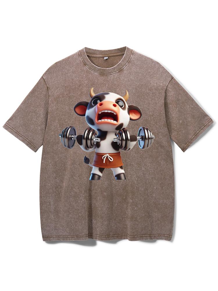 exercise cow Washed Gym Shirt