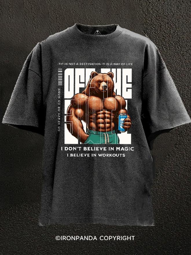 bear bodybuilding Washed Gym Shirt