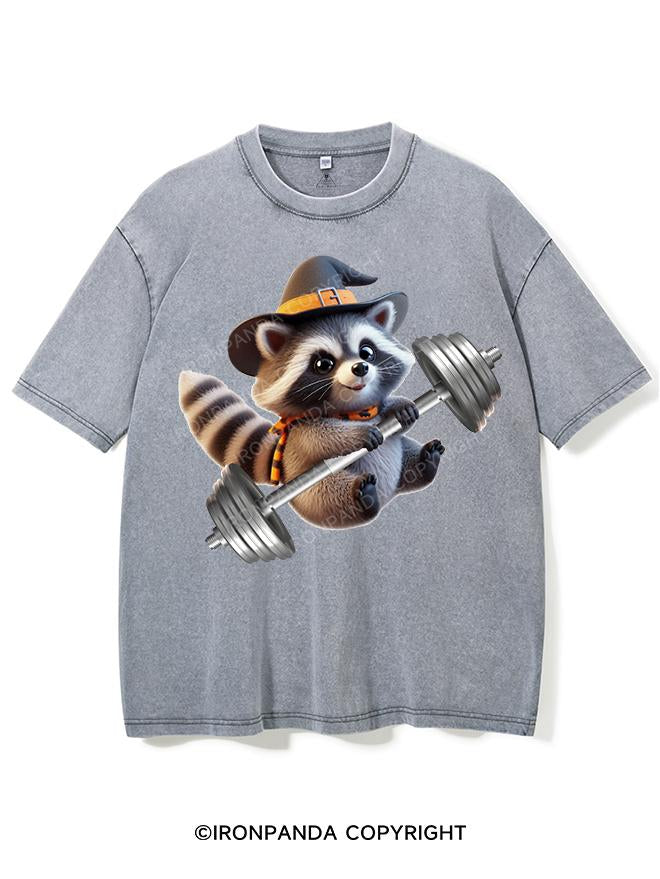 HALLOWEEN RIPPED RACCOON VINTAGE GYM SHIRT