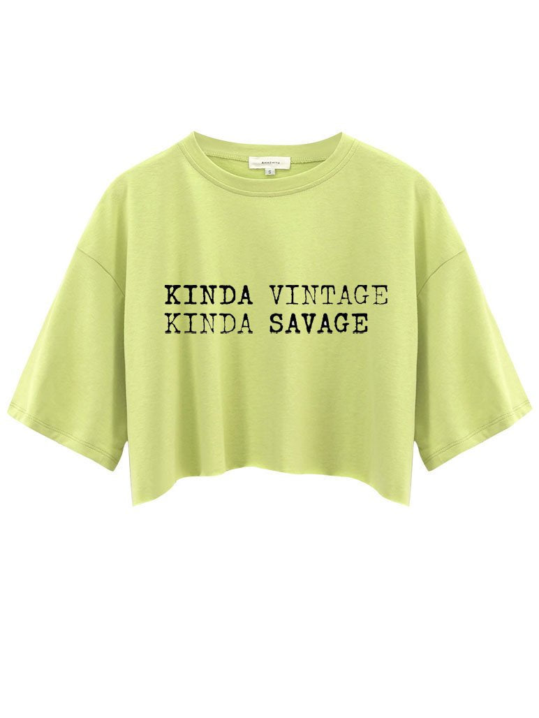 KINDA VINTAGE KINDA SAVEAGE Crop Tops