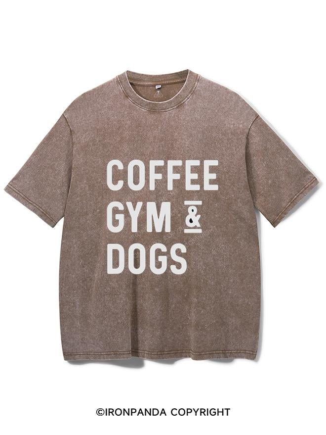 COFFEE GYM & DOGS VINTAGE GYM SHIRT