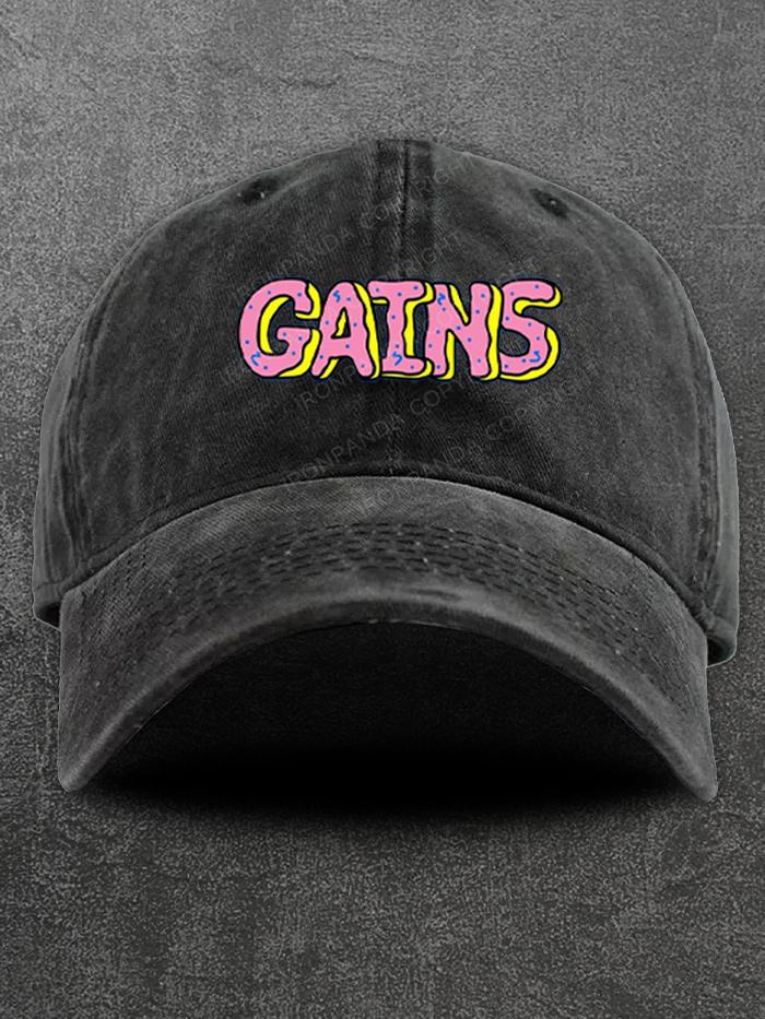 Donut Gains Washed Gym Cap